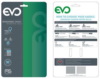 package design for Evo's saddle