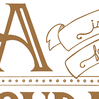 Aoudad digitized pencil typogrpahy illustration