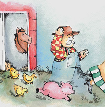 watercolor and ink book illustration