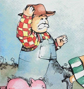 watercolor and ink book illustration