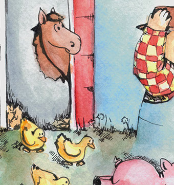 watercolor and ink book illustration