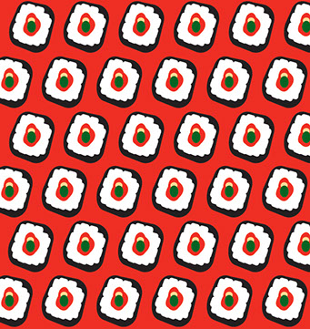 detail of sushi design